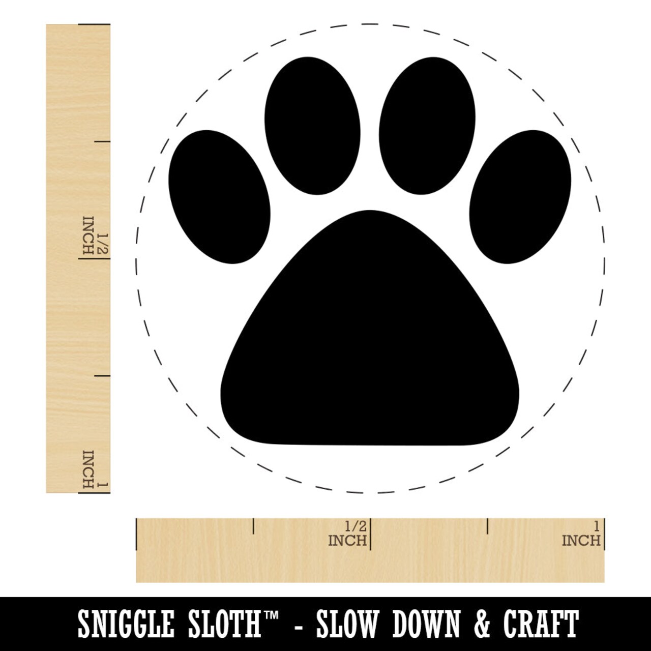 Paw Print Solid Self-Inking Rubber Stamp for Stamping Crafting Planners